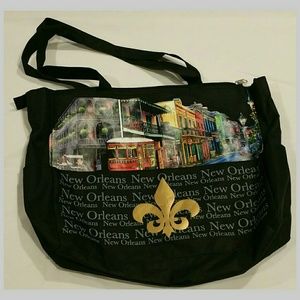 MARDI GRAS NEW ORLEANS FRENCH QUARTER ZIP TOTE NEW